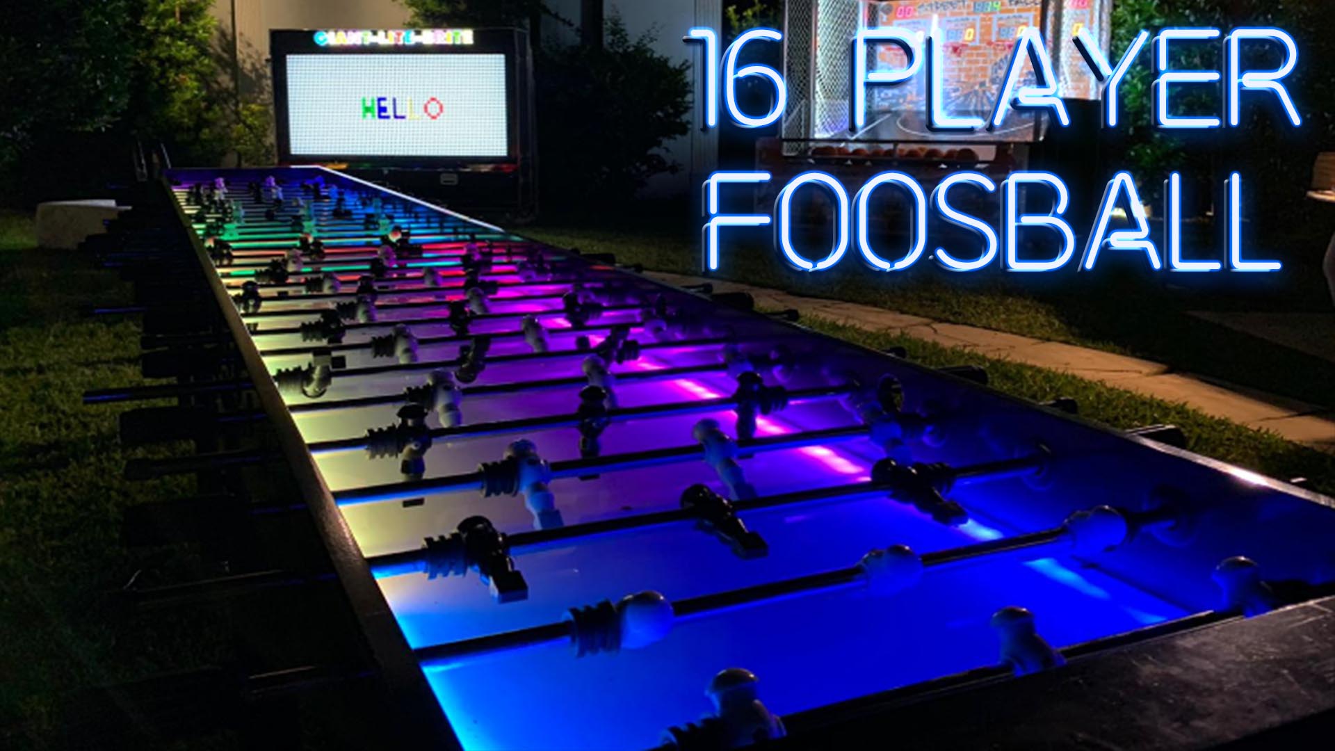 16-player LED foosball event rental game